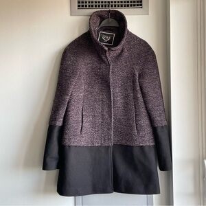 RW&CO. Black and Purple Wool Blend Coat